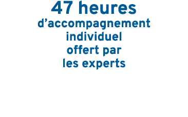 47 heures d accompagnement individuel offert par les experts