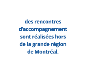 37 % des rencontres d accompagnement sont réalisées hors de la grande région de Montréal  