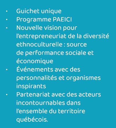 Guichet unique Programme PAEICI Nouvelle vision pour l entrepreneuriat de la diversité ethnoculturelle : source de pe   