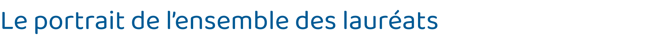 Le portrait de l ensemble des lauréats