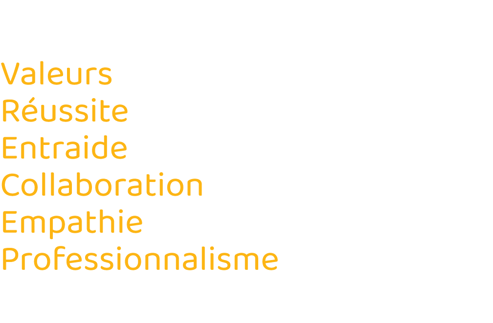  Valeurs Réussite Entraide Collaboration Empathie Professionnalisme 