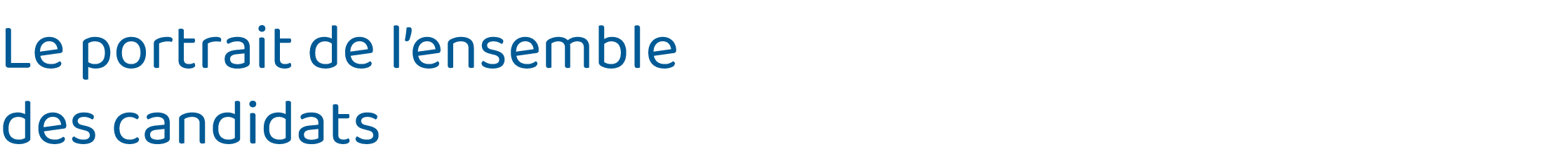 Le portrait de l ensemble des candidats