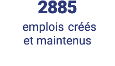 2885 emplois créés et maintenus