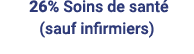  26% Soins de santé (sauf infirmiers)