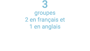 3 groupes 2 en français et 1 en anglais