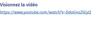 Visionnez la vidéo https:  www youtube com watch v DdoG4o25EyQ 